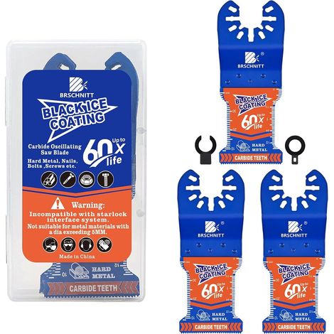 3pcs 34MM Lame Outil Multifonction Oscillants Universelle Accessoires Kit, lames de scie pour bois avec clous, métal, plastique, cloisons sèches (1/5)
