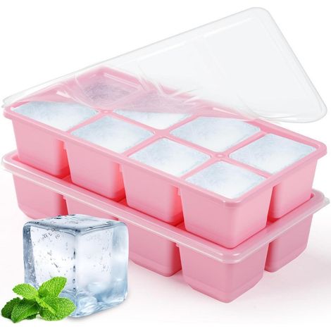 Eiswürfelform mit Deckel, BPA-frei, Silikon, 4,5 cm, 2er-Pack, Rosa (1/5)