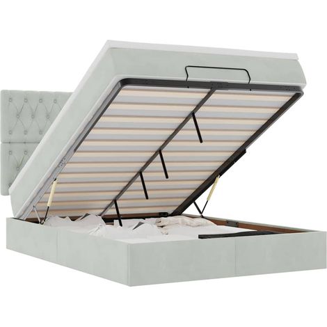 Maison Exclusive - Ottoman-Bett mit Matratzen Hellgrau 140x190 cm