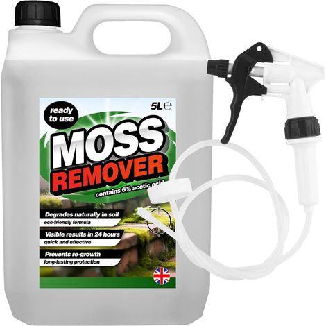 4 x 5L Moss Remover Fast Acting With Long Hose Trigger