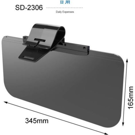 Rallonge Pare Soleil - - Transparent - 34.5x16.5CM - Protection UV - Anti-éblouissement (1/4)