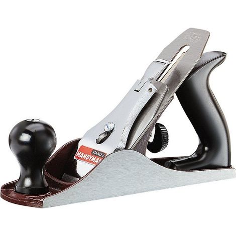 Stanley – Rabot à main métallique réglable 50mm – Avance du chariot par vis – Pour bois dur et teck – Semelle et joues rectifiées