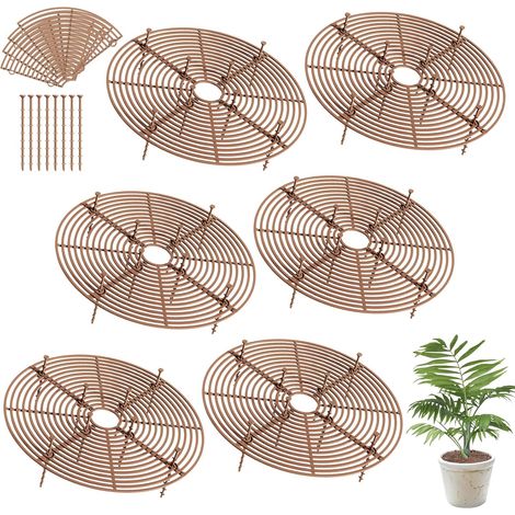 Lot de 6 grilles de protection rondes pour plantes, 30 cm, protection pour pots de fleurs, chats, support pour pots de fleurs, cache-pot, pot de fleurs, grille, pour enfants et animaux domestiques, ma (1/5)