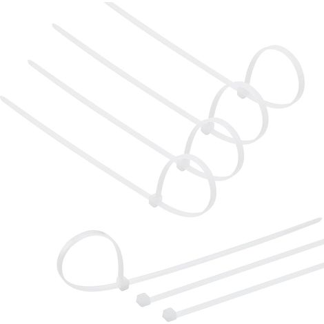 Attaches de câble EseeAier, paquet de 500, attaches autobloquantes en plastique, attaches robustes en nylon pour la maison, le bureau et le jardin, tailles assorties : 100 mm, 150 mm, 200 mm et 250 mm