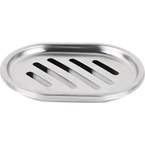 Porte-savon double couche en acier inoxydable avec large bande d'égouttage (1/5)
