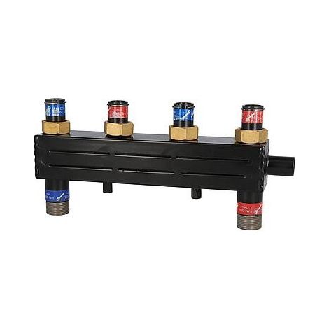 Collecteur combiné Evenes VTW 2/2 écrou-tournant DN20 (3/4"), 2m³/h, 50 kW, support et isolation inclus (1/2)