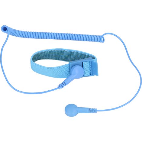 Bracelet antistatique réutilisable, fil de mise à la terre, long cordon rétractable, bleu. (1/5)