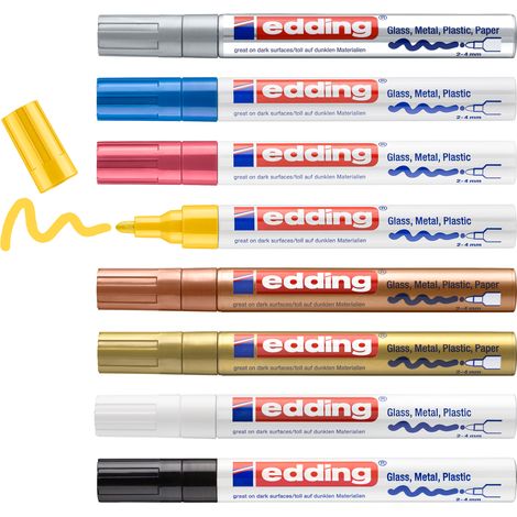 edding 750 Marqueur peinture brillante set de 8 assortis (1/5)