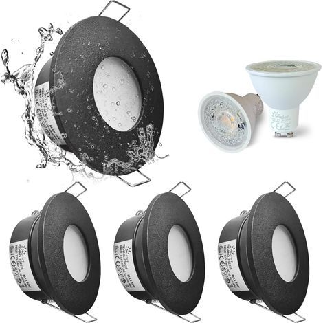 Galozzoit – Set de 4 spots encastrés LED IP65 étanches 5W 3000K blanc chaud – Découpe 68mm – Compatible AC 220-240V – Économie d'énergie jusqu'à 90% (1/5)