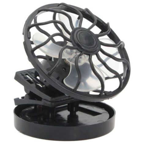 Ventilateur à énergie solaire activé par la lumière du soleil, mini clip pour économie d'énergie, fonctionnement silencieux, idéal pour le camping, les voyages, la pêche, l'escalade, noir (1/5)
