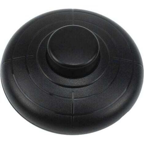 Interrupteur à pied rond noir 70 x 31 mm 250 V 2 A pour lampes de table et lampadaires compatible câbles 2 ou 3 conducteurs (1/5)