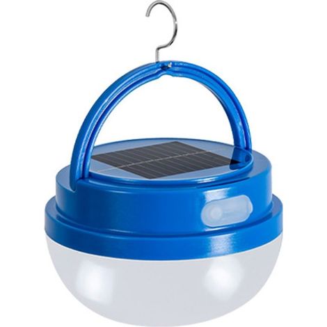 Lampe solaire, ampoule rechargeable, lampe solaire champignon portable et étanche pour le camping, bleue (1/5)