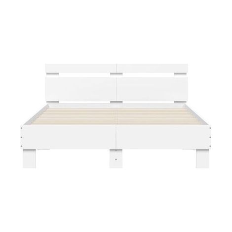 Cadre de lit blanc sans matelas, 120 × 200 cm, pour chambre, confort quotidien, assemblage rapide (1/5)