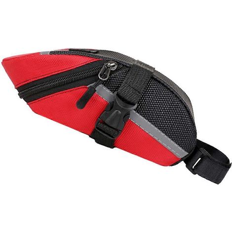 Sacoche de selle pour vélo, idéale pour les longues sorties, rouge, 21 x 9,5 x 9 cm, 1 pièce - Imperméable et résistante (1/5)