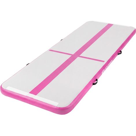 ECD Germany Tappetino Ginnastica Gonfiabile Airtrack 3m, Rosa, Spessore 10 cm, Materassino per Tumbling, Tappeto Fitness Palestra, Yoga e Pilates, Materasso Allenamento con Borsa e Pompa Elettrica