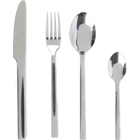 Ménagère 24 Pièces - Couverts en Acier Inoxydable Vermont pour 4 Personnes Couverts Fourchettes Lave-Vaisselle Couteaux Fourchettes Cuillères Poli Miroir Maison/Restaurant (1/5)