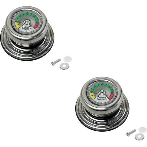 Set di 2 manici per coperchi con termometro, per pentole, padelle e casseruole universali in ghisa.