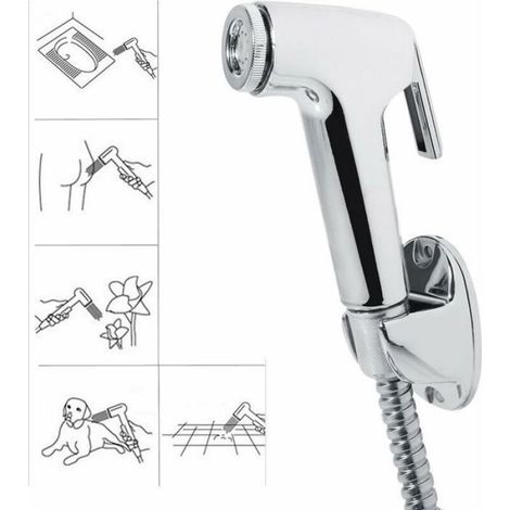 1 Pulvérisateur bidet, ABS, Tuyau 1,5 m, Support mural, Installation facile, Nettoyage maison (1/4)