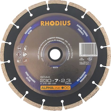 Rhodius Diamanttrennscheibe SD44 Stein Ø 230 mm Bohrung 22,23 mm 2 Stück für Winkelschleifer (1/2)