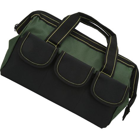 Sac de rangement pour outils 16 pouces, large ouverture robuste imperméable portable, vert olive (1/5)