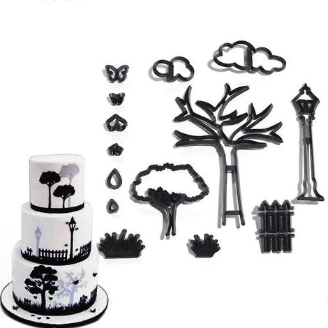 14-teiliges Ausstechformen-Set aus Kunststoff für Zuckerdekorationen und Fondantformen (1/5)