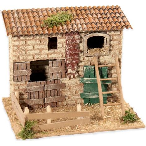 FATTORIA CON RECINTO CM 19X15X14 PER PRESEPI E MODELLISMO