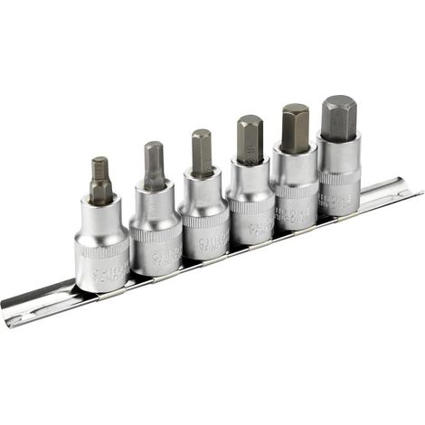 Innensechskant Nuss Satz 1/2 Zoll Antrieb 6-14mm CR-V S2 Stahl Mattchrom (1/3)