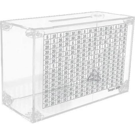 Tirelire en acrylique, boîte de rangement pour économiser de l'argent, décoration pour la maison, l'école, le bureau, la chambre ou le dortoir. (1/5)