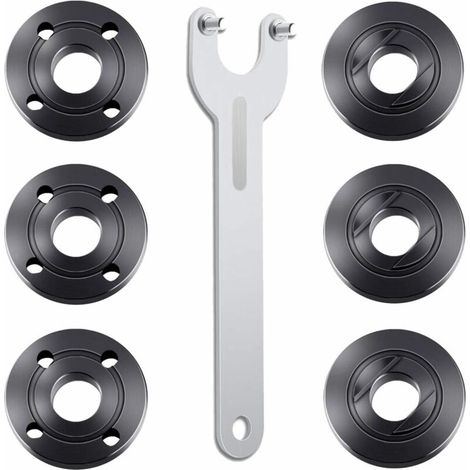 Mutternsatz für Winkelschleifer, 7-teilig, Schraubenschlüssel für Winkelschleifer, Gegenmutter mit Metallflansch 5/8-11 (1/5)