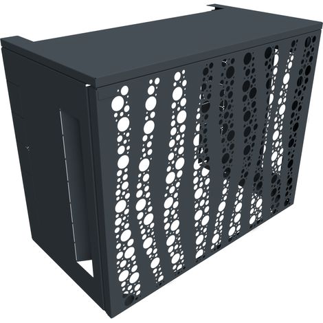 Cache climatiseur ATOLE en Aluminium Thermolaqué - Taille 2 : H. 113 x L. 110 x P. 64 cm - Gris anthracite