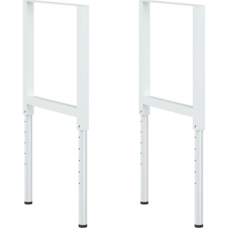 Cadres d'établi réglables 2 pcs Métal 55x(69-95,5) cm Gris