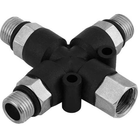 Adattatore per tubo flessibile per compressore aerografo a 3 vie da 1/8" BSP (1/5)