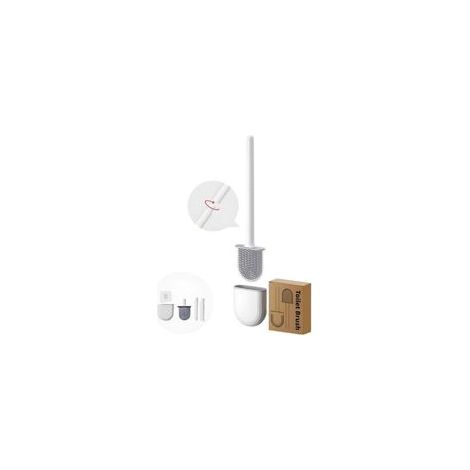 Toilettenbürste, Toilettenbürste, Toilettenbürste, Silikon-Toilettenbürste mit Halter, Belüftete Toilettenbürste, Schnelltrocknend, Geruchlos, Badezimmer-Toilettenbürste (1/4)