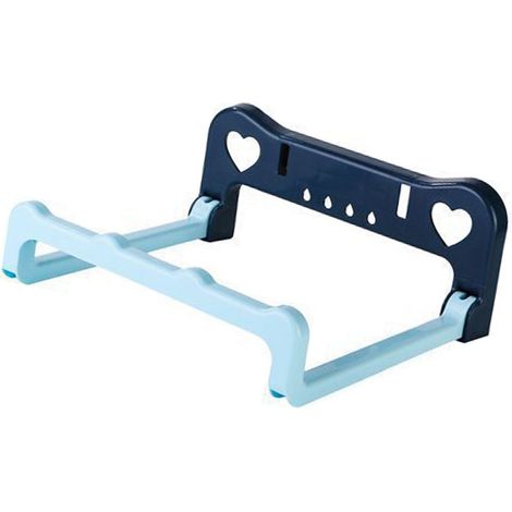 Portasapone da bagno, a parete, senza foratura, pieghevole, per lavabo, cestino per verdure o per riporre oggetti in cucina e in bagno – Blu