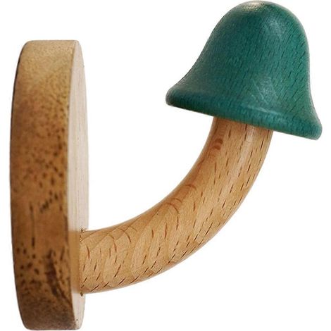 Crochet adhésif champignon en bois – Robuste et sans per age pour verre, métal, peinture latex, murs Style nordique - C (1/5)