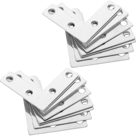 Équerres d'angle en L 50x50 Mm en Acier Inoxydable 20 Pièces avec Vis, Supports Métalliques de Fixation pour Meubles, Renforts d'angle pour Étagères, Tiroirs et Bureaux à Domicile (1/5)