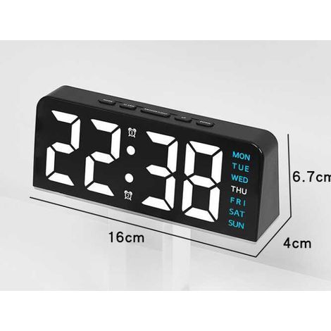 Digitale LED-Wanduhr, 4 Helligkeitsstufen, moderner dekorativer Wecker fürs Schlafzimmer, rosa.