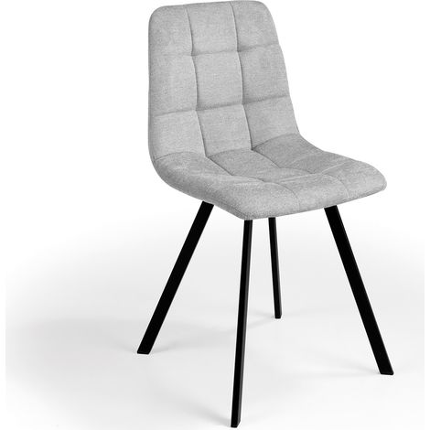 MOMMA HOME Set 4 sillas WAYNE tela gris 46x54x89H cm (1/5)