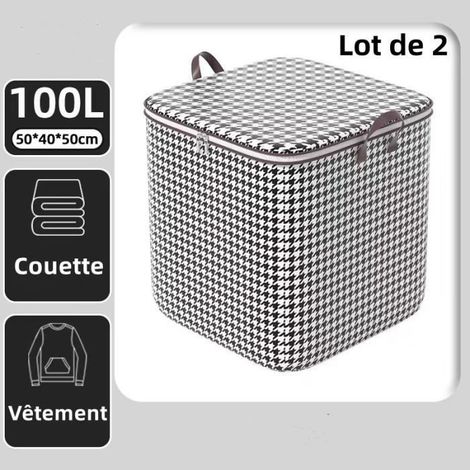 Boites de Rangement de Non-tissé Pliable et Respirant Lot de 2 Rangement Vêtement pour Jeans,Vêtements, Couette (1/4)