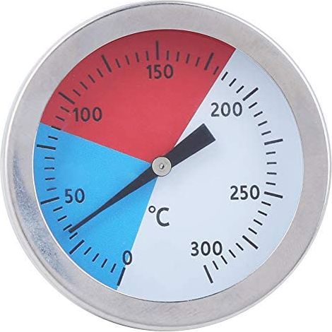 Termometro da 52 mm – Carbone / Pit / Affumicatore / Griglia – 0-300 °C – Acciaio inossidabile – Forno / Barbecue – TS-BX500