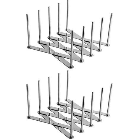 HONORNIC - Paquet de 2 Extendable Porte-Couvercle Pot Polyvalent Steamer Rack Casseroles Verres Porte-Organisateur de Cuisine Ustensiles de (1/4)