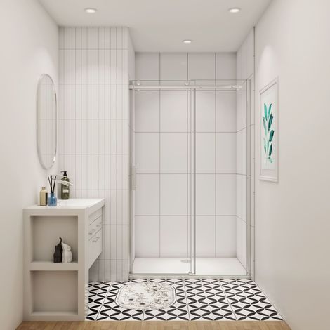 [PRODUIT D'OCCASION]Porte de douche coulissante 160x195cm installation en niche