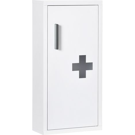 Armario botiquín de pared blanco de acero con cierre magnético 30 x 12 x 60 cm (1/5)