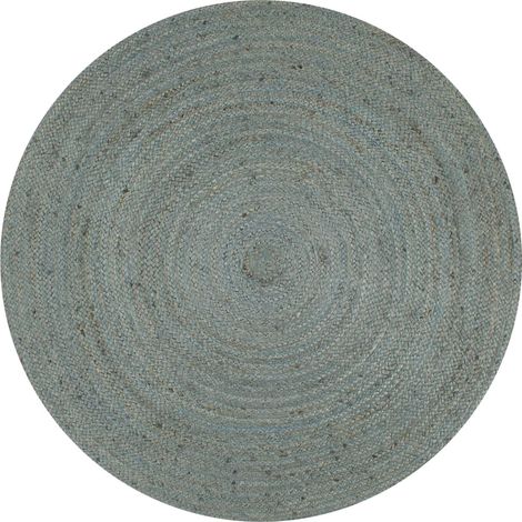 Tapis rond en jute fait main, 150 cm, vert olive
