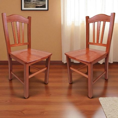 Sedia in legno massello con seduta legno Ciliegio SILVANA set da 2 (1/5)