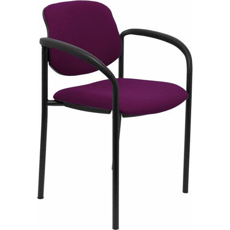 Sedia fissa Villalgordo bali viola telaio nero con braccioli