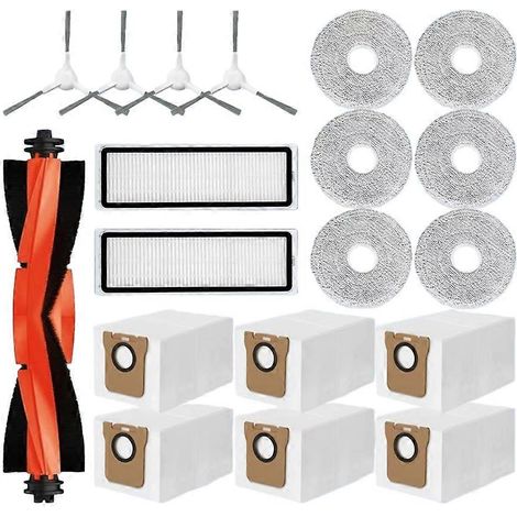Ersatzteile für den Xiaomi X20+ / X20 Plus Saugroboter: Hauptseitenbürste, HEPA-Filter, Reinigungstuch und Staubbeutel