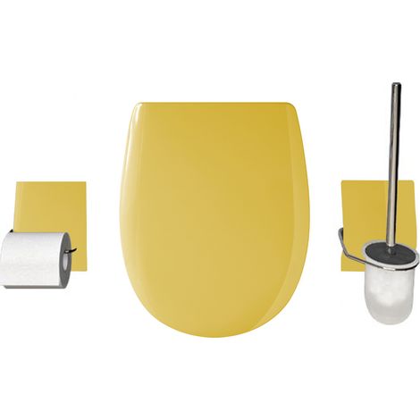Set accessoires Abattant WC set Olfa Bouton d'or Brillante - descente assistée