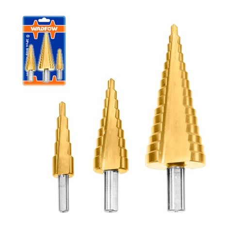 Set di punte per trapano a gradini HSS WADFOW da 3 pezzi 12-20-32 mm (1/3)