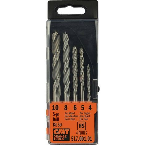 517.001.01 JUEGO DE 5 BROCAS HELICOIDALES HS D=4 - 5 - 6 - 8 - 10 RH